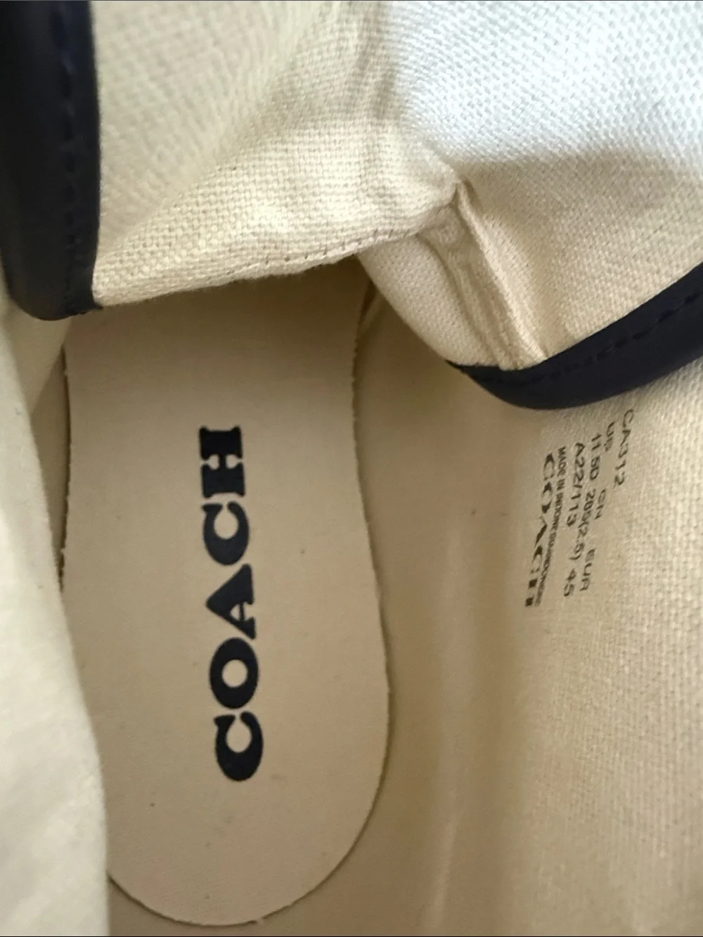 Coach Kids Navy Signature Canvas High-Top Sneakers